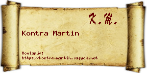 Kontra Martin névjegykártya